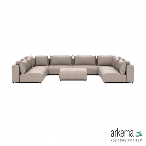 Luxury loungeset u-sofa 340x460x340 + hocker Light Taupe