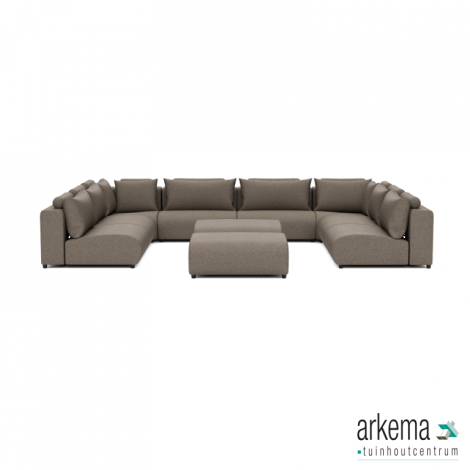 Luxury loungeset u-sofa 340x460x340 + 2 hockers Charcoal