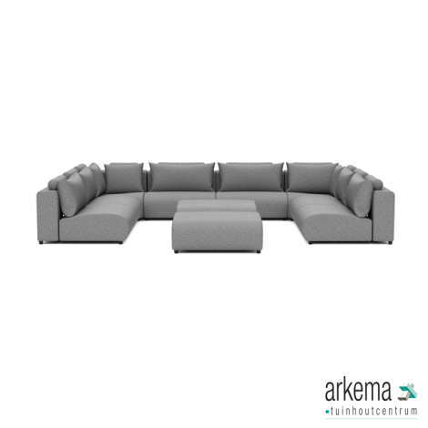 Luxury loungeset u-sofa 340x460x340 + 2 hockers Steel