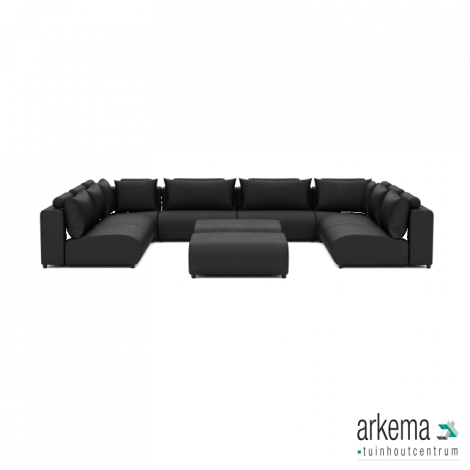Luxury loungeset u-sofa 340x460x340 + 2 hockers Anthracite