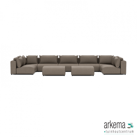 Luxury loungeset u-sofa 230x570x230 + 2 hockers Charcoal
