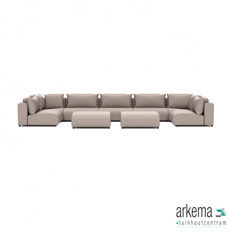 Luxury loungeset u-sofa 230x570x230 + 2 hockers Light Taupe