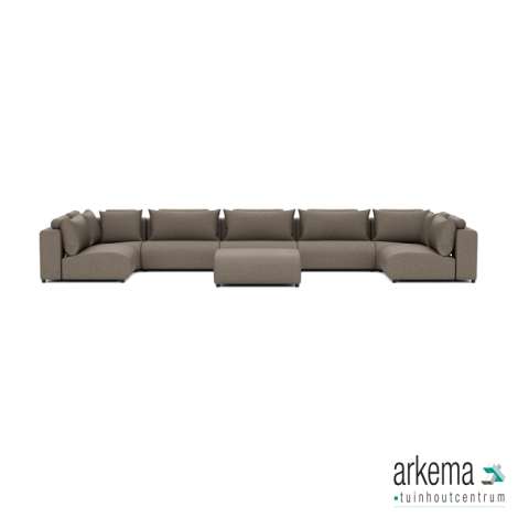 Luxury loungeset u-sofa 230x570x230 + hocker Charcoal