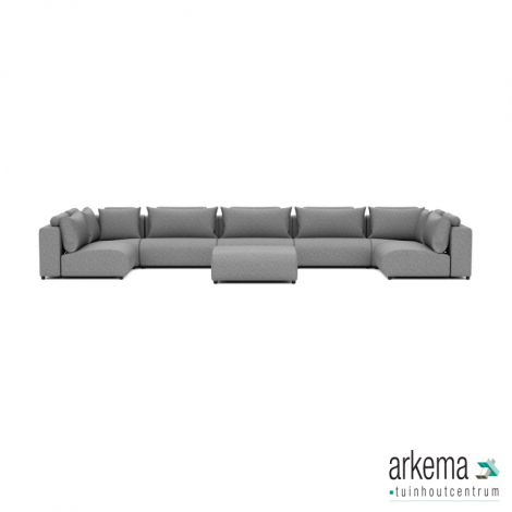 Luxury loungeset u-sofa 230x570x230 + hocker steel