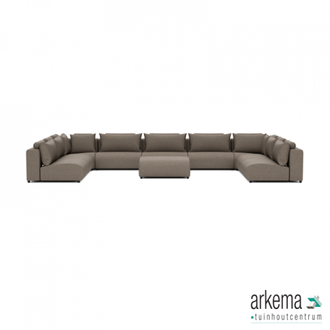 Luxury loungeset u-sofa 340x570x340 + hocker Charcoal