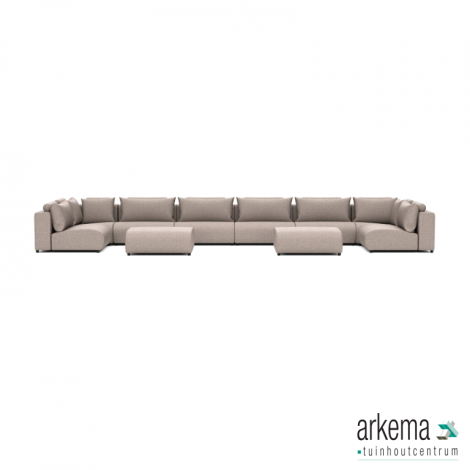 Luxury loungeset u-sofa 230x680x230 + 2 hockers Light Taupe