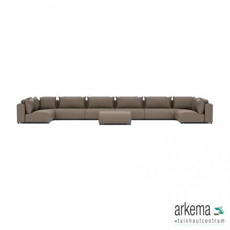 Luxury loungeset u-sofa 230x680x230 + hocker Charcoal