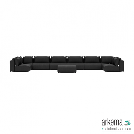 Luxury loungeset u-sofa 230x680x230 + hocker Anthracite
