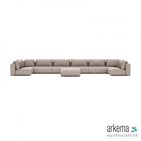 Luxury loungeset u-sofa 230x680x230 + hocker Light Taupe