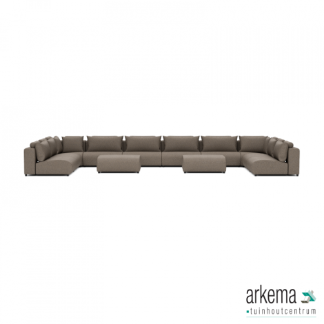 Luxury loungeset u-sofa 340x680x340 + 2 hockers Charcoal