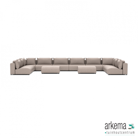 Luxury loungeset u-sofa 340x680x340 + 2 hockers Light Taupe