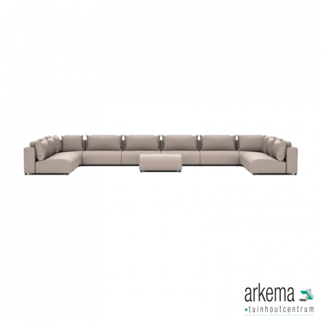 Luxury loungeset u-sofa 340x680x340 + hocker Light Taupe