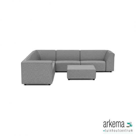 Chill loungeset 8-zits hoek + hocker (links) Steel