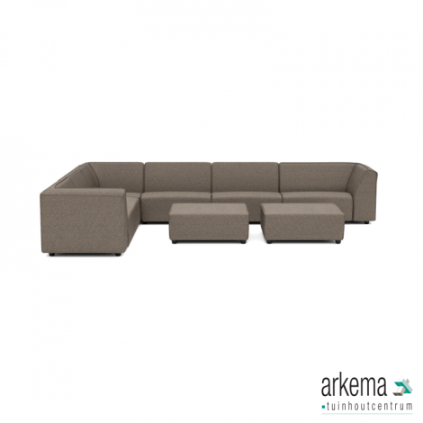 Chill loungeset 10-zits hoek + 2 hockers (links) Charcoal