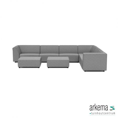 Chill loungeset 10-zits hoek + 2 hockers (rechts) Steel