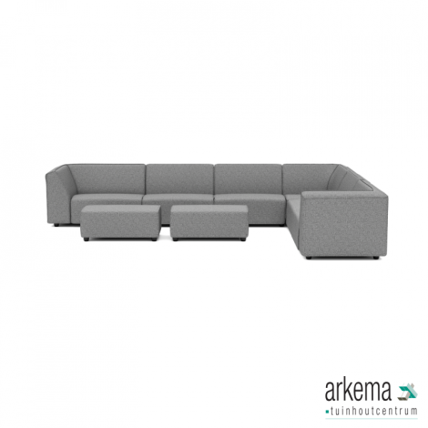 Chill loungeset 10-zits hoek + 2 hockers S (rechts) Steel