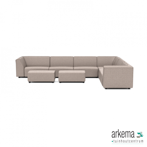Chill loungeset 10-zits hoek + 2 hockers S (R) Light Taupe