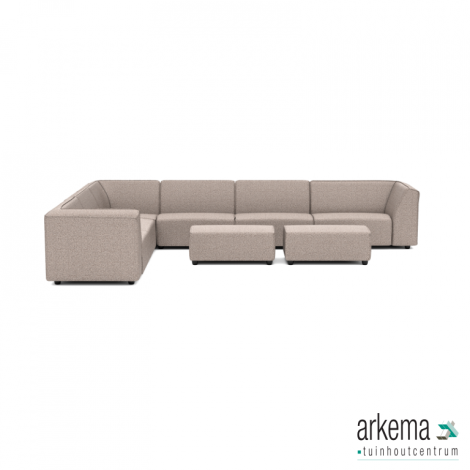 Chill loungeset 10-zits hoek + 2 hockers S (L) Light Taupe