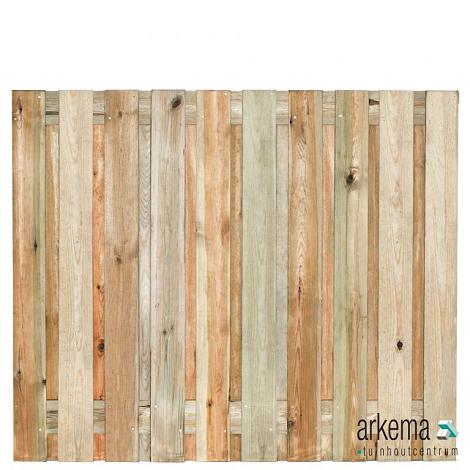 Tuinscherm Enschede, groen geïmpregneerd grenen, RVS-geschroefd, 21-planks (19+2) 180 x 150 cm