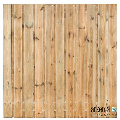 Tuinscherm Zaltbommel, groen geïmpregneerd grenen, RVS-geschroefd, 23-planks (21+2) 180 x 180 cm