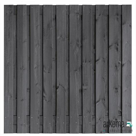Tuinscherm grenen zwart geïmpregneerd, 21-planks (19 + 2) Hengelo 180 x 180 cm