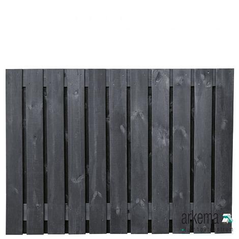 Tuinscherm Stuttgart, zwart gespoten vuren, RVS-geschroefd, 21-planks (19+2) 180 x 130 cm