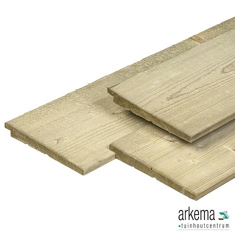 Noord-Europees vuren Zweeds rabat gedroogd, groen geïmpregneerd, zichtzijde fijn bezaagd 1,1/2,2 x 19,5 x 300 cm