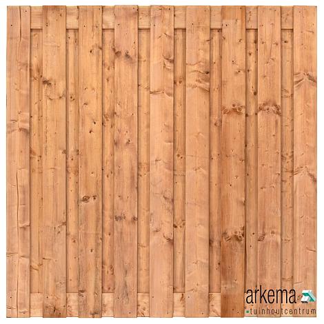 Tuinscherm Zagora, Red Class Wood geïmpregneerd ME vuren, RVS-geschroefd, 21-planks (19+2) 180 x 180 cm