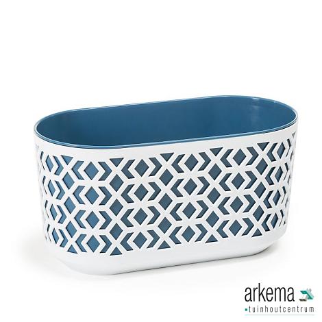 Endersen bloempot Parijs H 20,5 cm  Blauw/wit 40x19,5x20,5