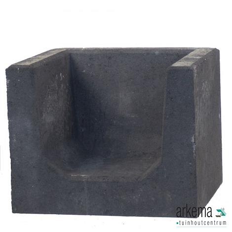 U-Hoeksteen Zwart 40x50x40cm