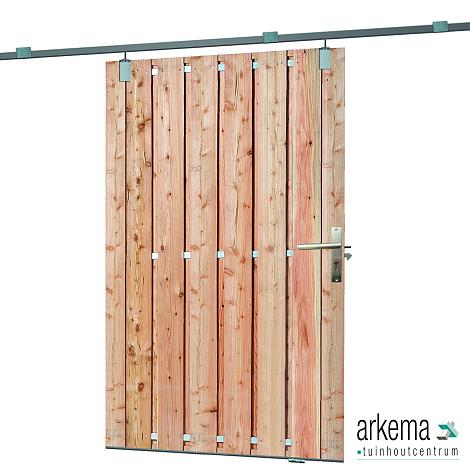 Tuindeur schuifsysteem 15 planks Lariks/Douglas H195x130cm