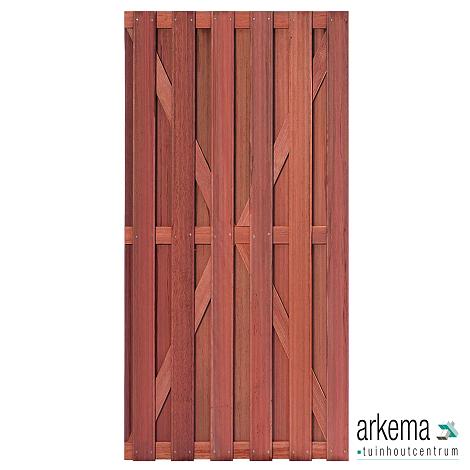 Hardhouten tuindeur Leeuwarden H180xB100cm lamel: 1.2x9.0cm / 13 stuks