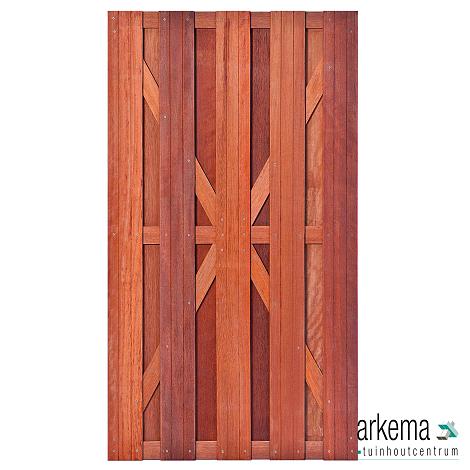 Hardhouten tuindeur Kampen H180xB100cm plank: 1.4x14.0cm / 9 stuks