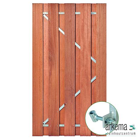 Hardhouten tuindeur 9 planks Solide 180x100 plank: 1.4x14.0cm / 9 stuks