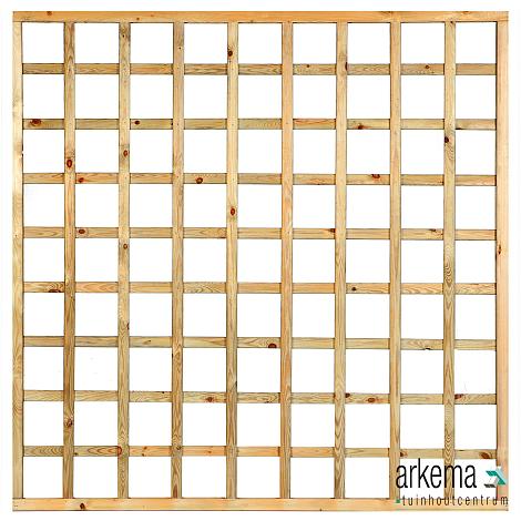 Trellis, rechte lamellen met lijst H180xB180cm