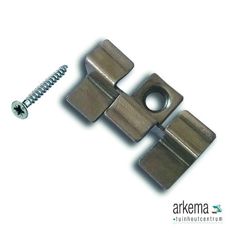 WPC benodigheden RVS clips + schroeven 50 per zakje met rvs schroeven / 2 zakjes per doos
