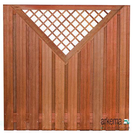 Tuinscherm hardhout kunstmatig gedroogd, 21-planks (19 + 2) Dronten 180 x 180 cm superieur
