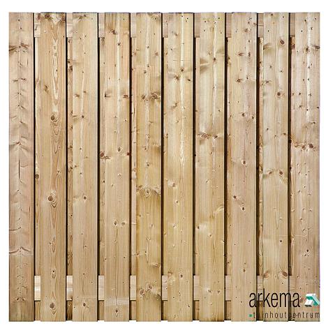 Tuinscherm vuren geïmp. 21 planks (19+2) Azewijn 180x180cm
