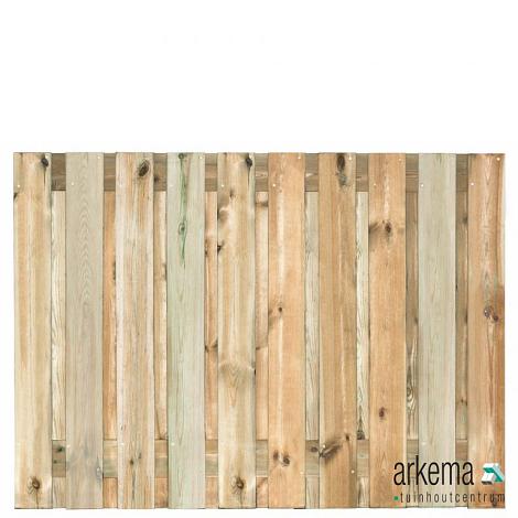 Tuinscherm Enschede, groen geïmpregneerd grenen, RVS-geschroefd, 21-planks (19+2) 180 x 130 cm