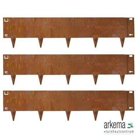 Kantopsluiting MA Edge Cortenstaal h16x106 cm (24cm incl punt)
