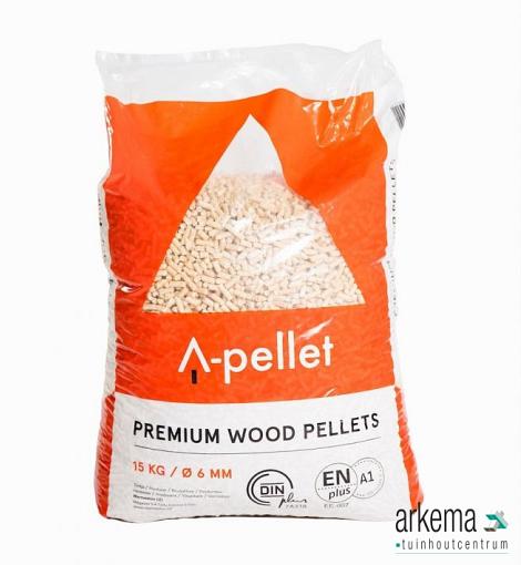 Houtpellets 6mm A1 EN plus zak 15 kilo
