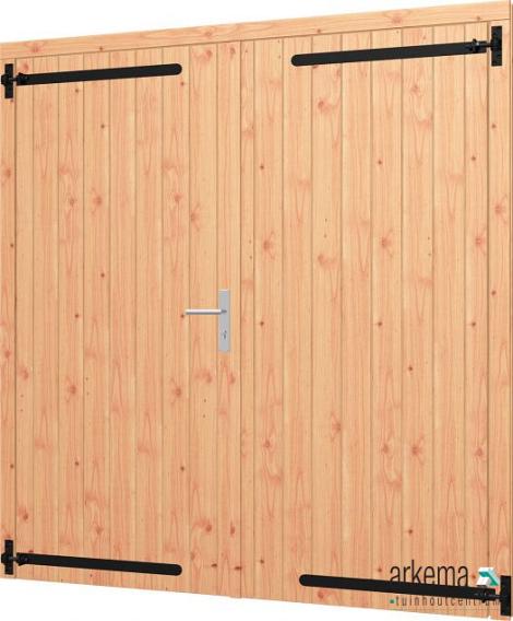 Opgeklampte deur dubbel onbehandeld 1760x1950mm + kozijn 1900x2020mm (zonder hang- en sluitwerk)