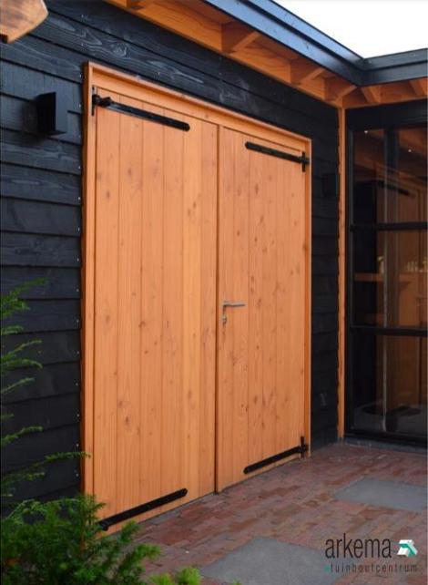 Opgeklampte deur dubbel 1760x1950mm + kozijn 1900x2020mm (zonder hang- en sluitwerk)