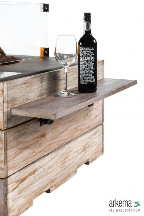 Houten Side Table Nice&Nasty met 2 poeder coated/rubber steunen, 1 set = 2 stuks 740 x 165 x 20
