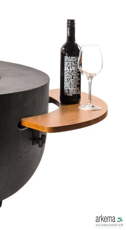 Houten Side Table voor Cone & Bowl met 2 poeder coated/rubber steunen, 1 set = 2 stuks 740 x 165 x 20