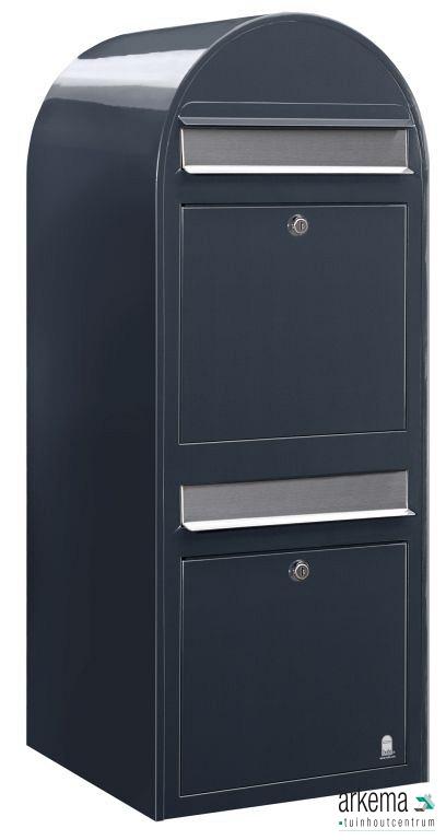 Duo 7016 i RAL 7016 donkergrijs + RVS klep
