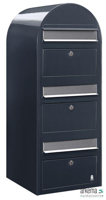 Trio 7016 i RAL 7016 donkergrijs + RVS klep