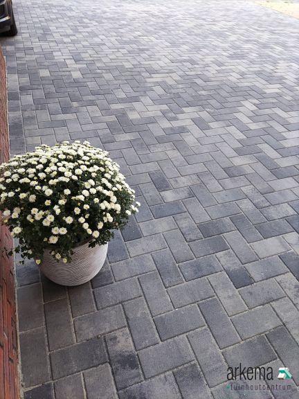 Nature top betonklinker 8 cm nero/grey mini facet komo