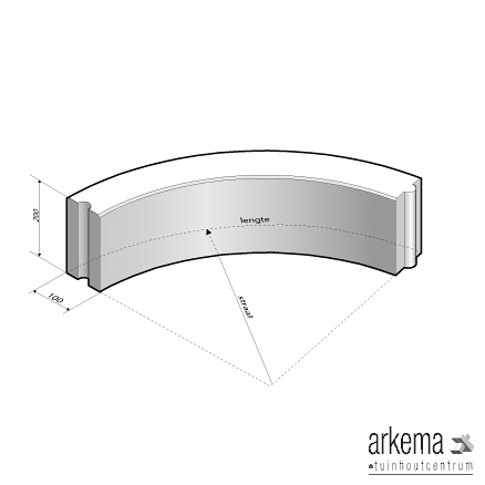 Opsluitband 10x20 bocht R=5