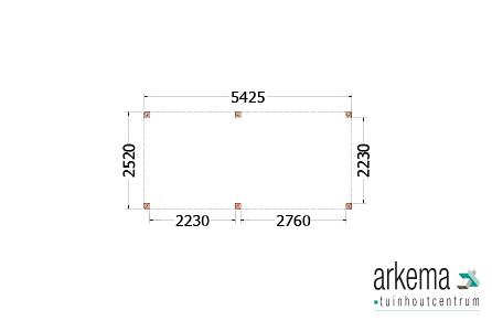 Buitenverblijf Palermo 5450x2550x2450mm (bxdxh)
